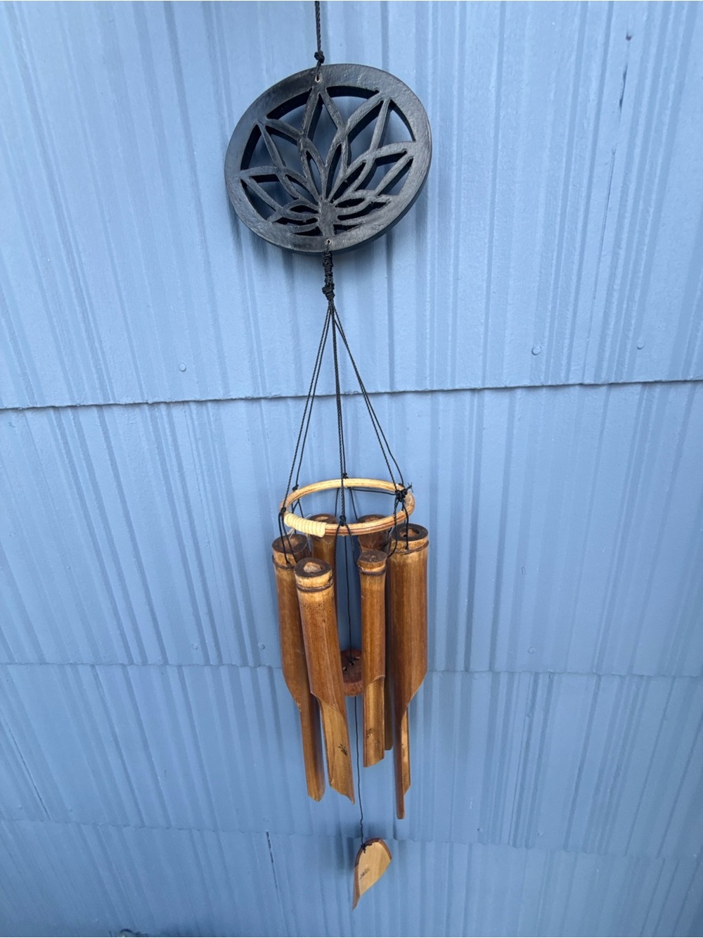Wood Bamboo Wind Chime - Natural Brown